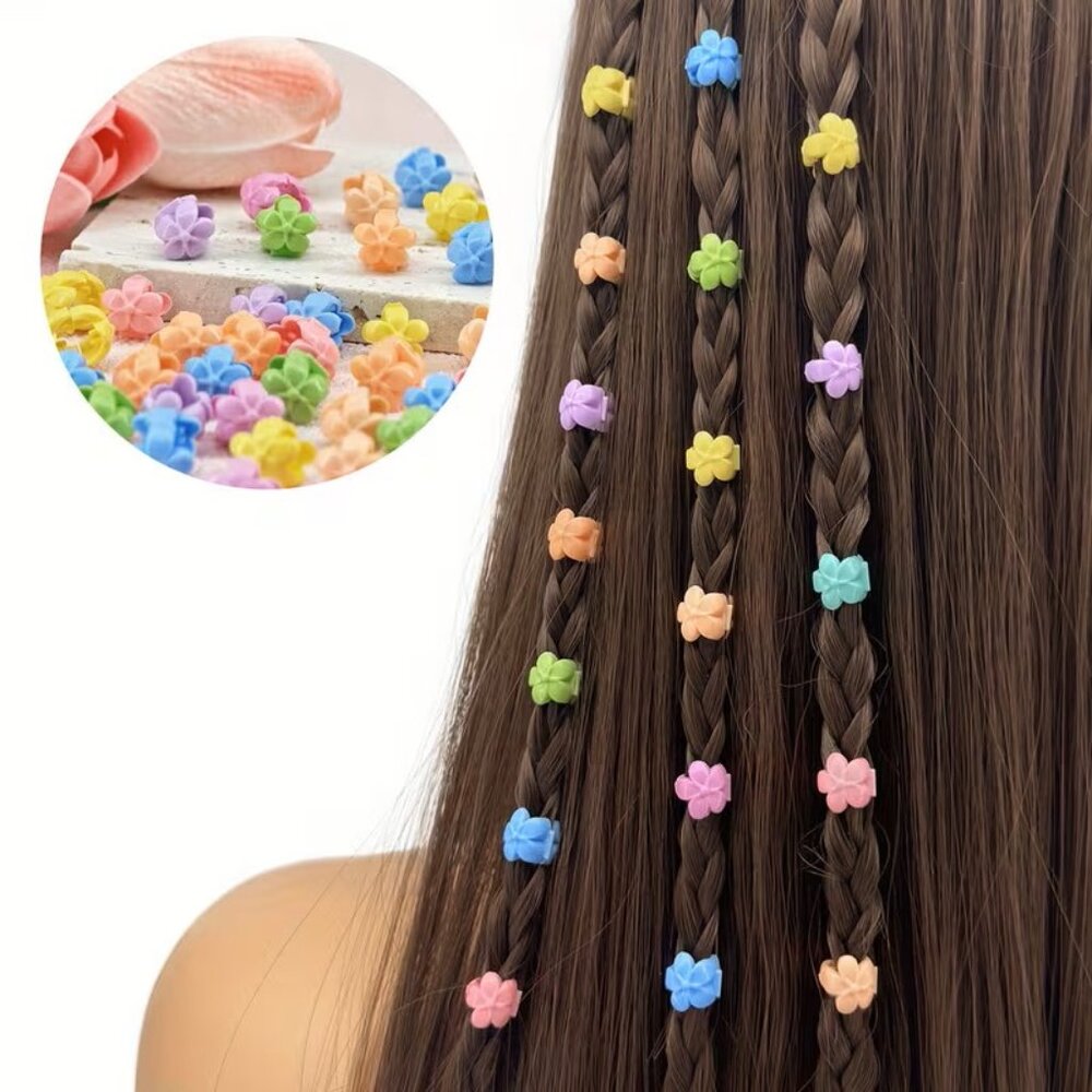 60pcs Bohemian Flower Hair Beads Z109